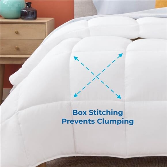 White Down Alternative Comforter and Duvet Insert - All-Season Comforter - Picture 4 of 7